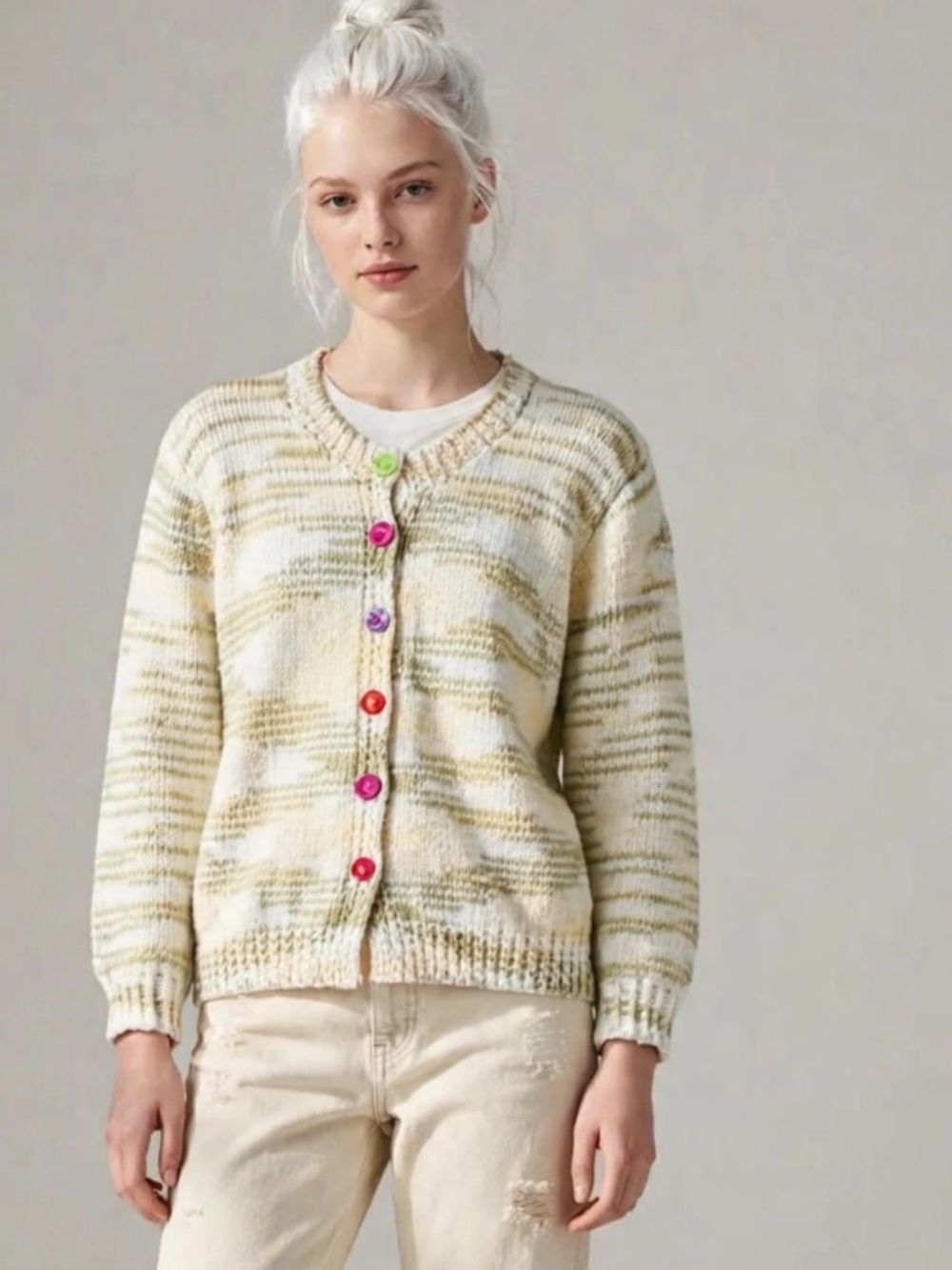 3 for $25 Hand knit cotton cardigan